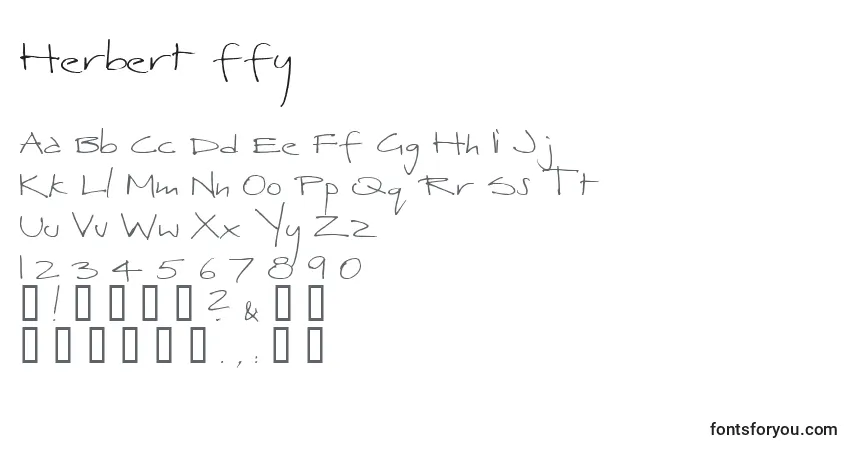 Шрифт Herbert ffy – алфавит, цифры, специальные символы