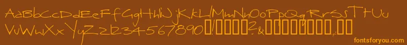 Herbert ffy-Schriftart – Orangefarbene Schriften auf braunem Hintergrund