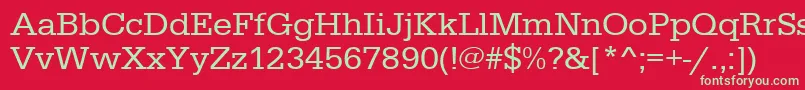 フォントUrwegyptiennetwid – 赤い背景に緑の文字