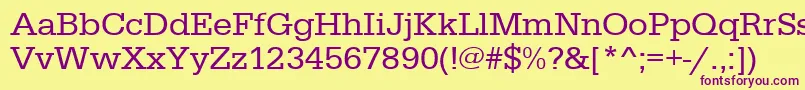 Urwegyptiennetwid Font – Purple Fonts on Yellow Background