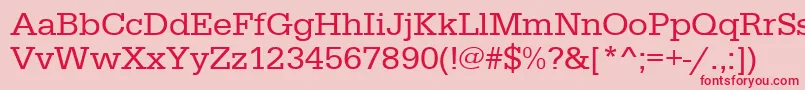 フォントUrwegyptiennetwid – ピンクの背景に赤い文字