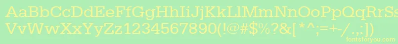 Urwegyptiennetwid Font – Yellow Fonts on Green Background