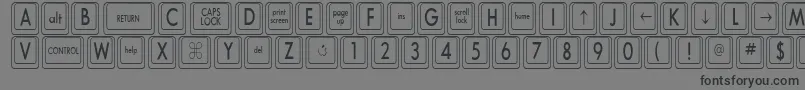 フォントKeyboardKeyscnCondensed – 黒い文字の灰色の背景