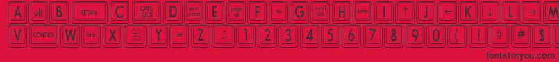 Saiba mais sobre a fonte KeyboardKeyscnCondensed Fonte KeyboardKeyscnCondensed – fontes pretas em um fundo vermelho