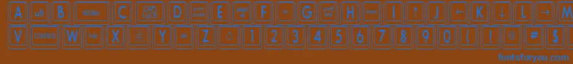 KeyboardKeyscnCondensed-Schriftart – Blaue Schriften auf braunem Hintergrund