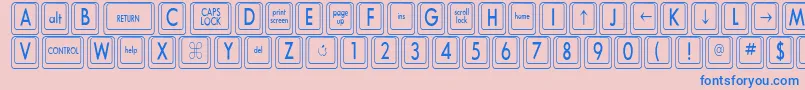 フォントKeyboardKeyscnCondensed – ピンクの背景に青い文字