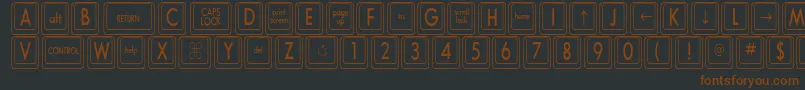 Czcionka KeyboardKeyscnCondensed – brązowe czcionki na czarnym tle