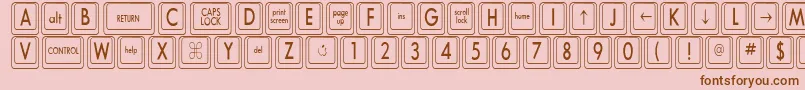 Шрифт KeyboardKeyscnCondensed – коричневые шрифты на розовом фоне