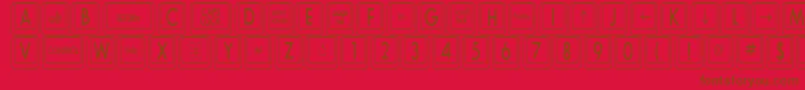 Fonte KeyboardKeyscnCondensed – fontes marrons em um fundo vermelho
