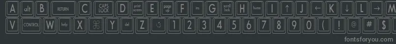 Шрифт KeyboardKeyscnCondensed – серые шрифты на чёрном фоне