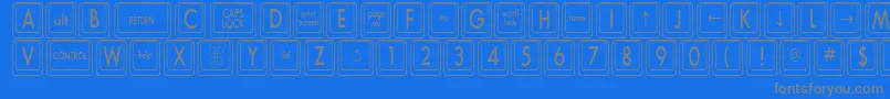 Czcionka KeyboardKeyscnCondensed – szare czcionki na niebieskim tle