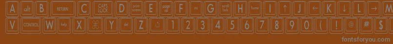 KeyboardKeyscnCondensed Font – Gray Fonts on Brown Background