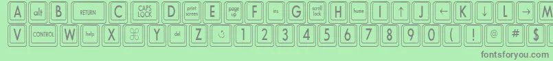 Więcej informacji o czcionce KeyboardKeyscnCondensed Czcionka KeyboardKeyscnCondensed – szare czcionki na zielonym tle
