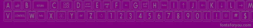KeyboardKeyscnCondensed-Schriftart – Graue Schriften auf violettem Hintergrund