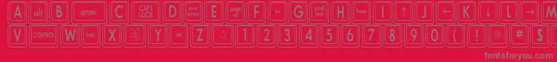 KeyboardKeyscnCondensed-Schriftart – Graue Schriften auf rotem Hintergrund