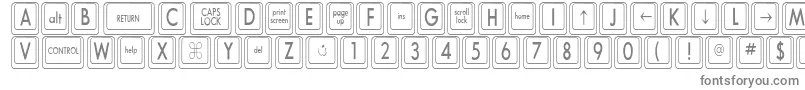 Czcionka KeyboardKeyscnCondensed – szare czcionki na białym tle