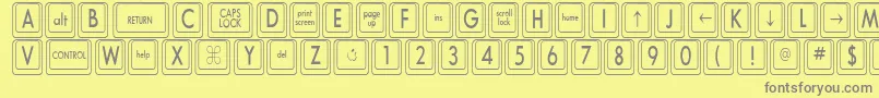 Saiba mais sobre a fonte KeyboardKeyscnCondensed Fonte KeyboardKeyscnCondensed – fontes cinzas em um fundo amarelo