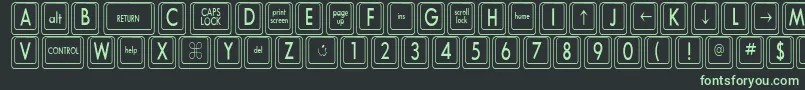 Шрифт KeyboardKeyscnCondensed – зелёные шрифты на чёрном фоне