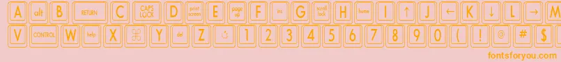 Fonte KeyboardKeyscnCondensed – fontes laranjas em um fundo rosa