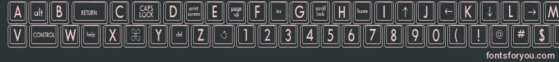 Czcionka KeyboardKeyscnCondensed – różowe czcionki na czarnym tle
