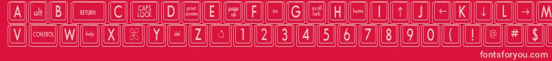 KeyboardKeyscnCondensed Font – Pink Fonts on Red Background