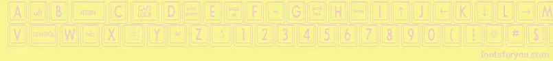 フォントKeyboardKeyscnCondensed – ピンクのフォント、黄色の背景