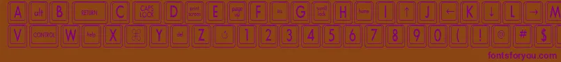 KeyboardKeyscnCondensed Font – Purple Fonts on Brown Background