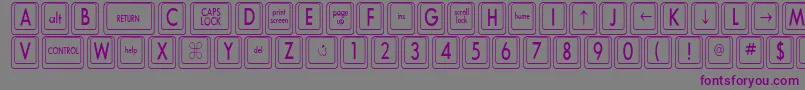 KeyboardKeyscnCondensed Font – Purple Fonts on Gray Background