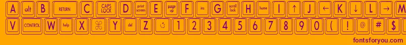 KeyboardKeyscnCondensed Font – Purple Fonts on Orange Background