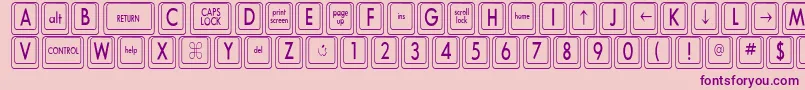 KeyboardKeyscnCondensed-Schriftart – Violette Schriften auf rosa Hintergrund