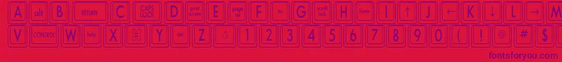 Lisätietoja KeyboardKeyscnCondensed-fontista KeyboardKeyscnCondensed-fontti – violetit fontit punaisella taustalla