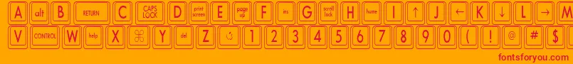 KeyboardKeyscnCondensed Font – Red Fonts on Orange Background