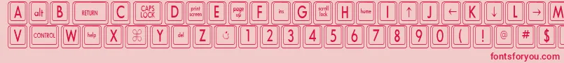 KeyboardKeyscnCondensed-Schriftart – Rote Schriften auf rosa Hintergrund