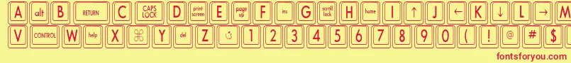 Шрифт KeyboardKeyscnCondensed – красные шрифты на жёлтом фоне