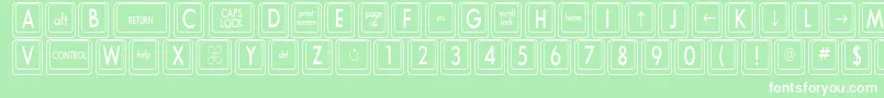 KeyboardKeyscnCondensed Font – White Fonts on Green Background