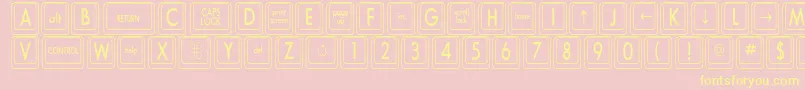 KeyboardKeyscnCondensed Font – Yellow Fonts on Pink Background