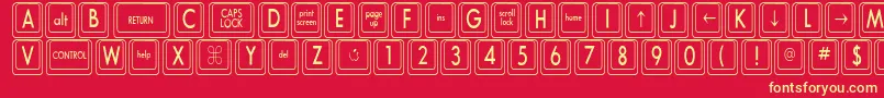fuente KeyboardKeyscnCondensed – Fuentes Amarillas Sobre Fondo Rojo
