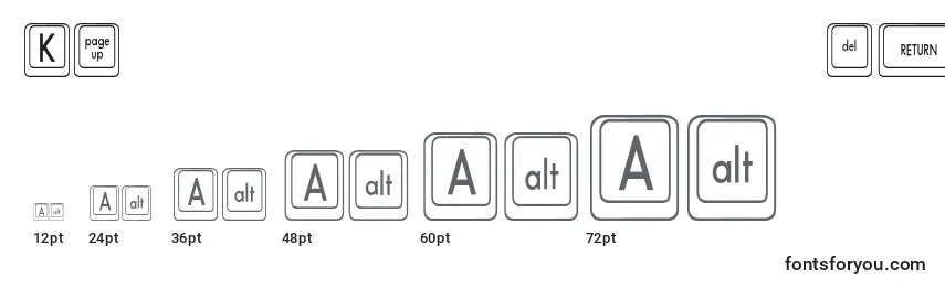 Größen der Schriftart KeyboardKeyscnCondensed
