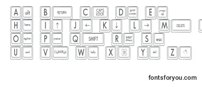 Überblick über die Schriftart KeyboardKeyscnCondensed