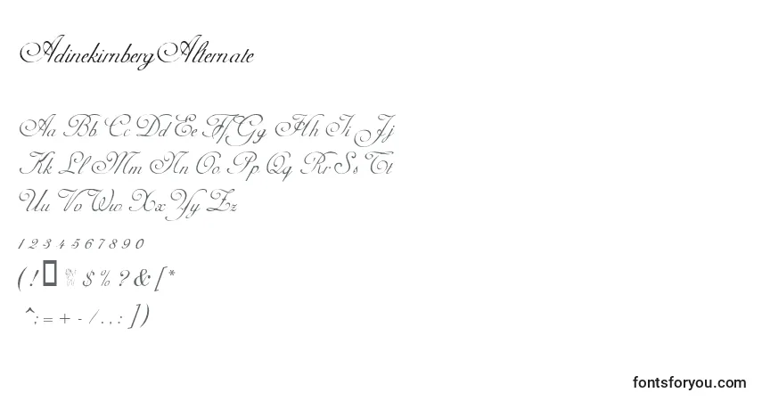 Schriftart AdinekirnbergAlternate – Alphabet, Zahlen, spezielle Symbole