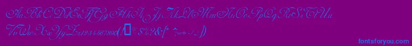 AdinekirnbergAlternate-Schriftart – Blaue Schriften auf violettem Hintergrund