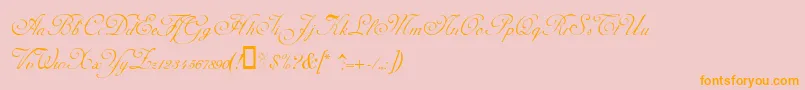 AdinekirnbergAlternate-Schriftart – Orangefarbene Schriften auf rosa Hintergrund