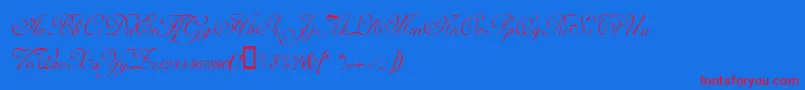 AdinekirnbergAlternate-Schriftart – Rote Schriften auf blauem Hintergrund