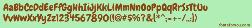 Chewy Font – Brown Fonts on Green Background