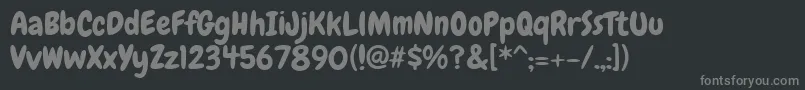 Chewy-fontti – harmaat kirjasimet mustalla taustalla