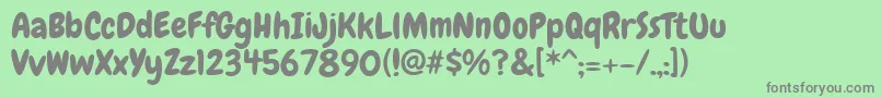Chewy Font – Gray Fonts on Green Background