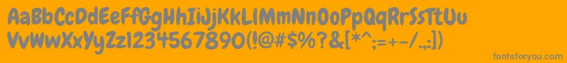 Chewy-Schriftart – Graue Schriften auf orangefarbenem Hintergrund