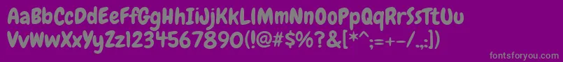 Chewy Font – Gray Fonts on Purple Background