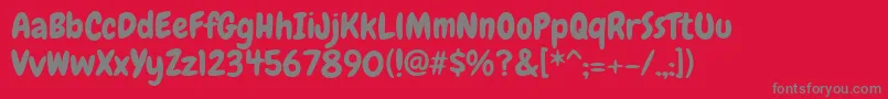 Chewy Font – Gray Fonts on Red Background