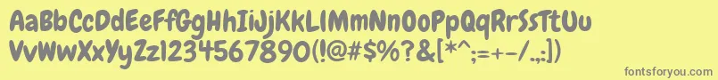 Chewy Font – Gray Fonts on Yellow Background